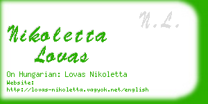 nikoletta lovas business card